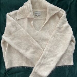 Loulou Studio Cream V-Neck Sweater